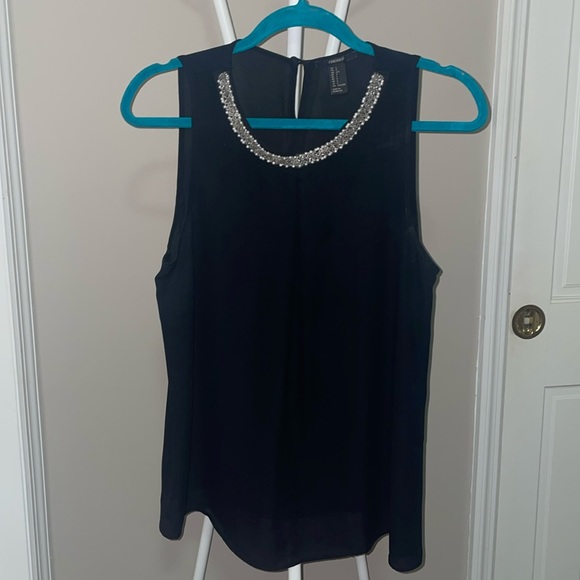 Black tank dress top with pearl on neckline. So comfortable, and flattering! - Picture 1 of 4